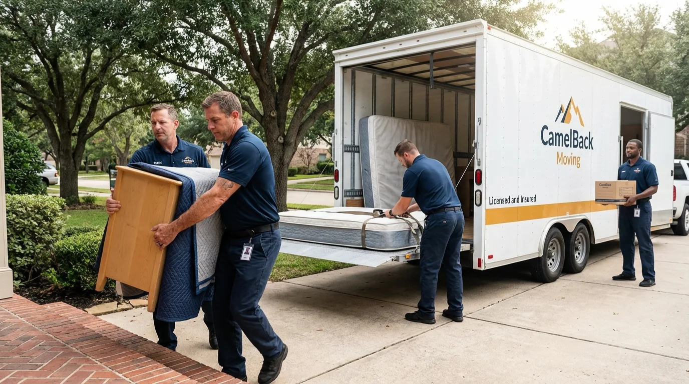 Crew loading residential truck for cross-state move from Little Silver, NJ
